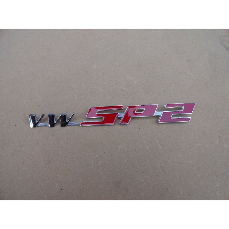 Emblema Vw Sp2 Novo Cromado Letras Vermelhas Em Metal