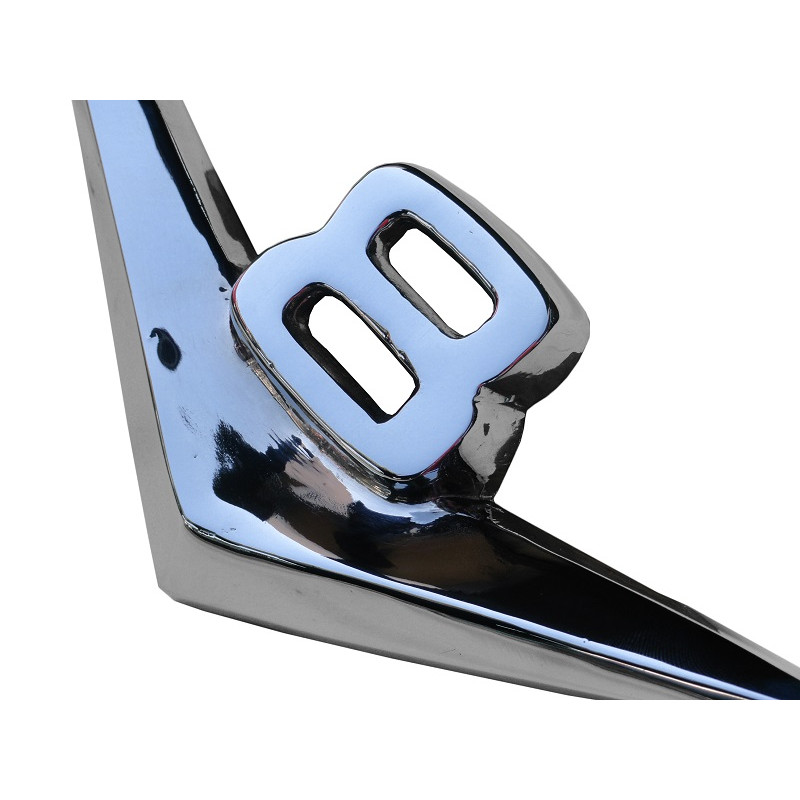 Emblema V8 Grade Dianteira Ford F-100 1956 a 1961 Novo Cromado