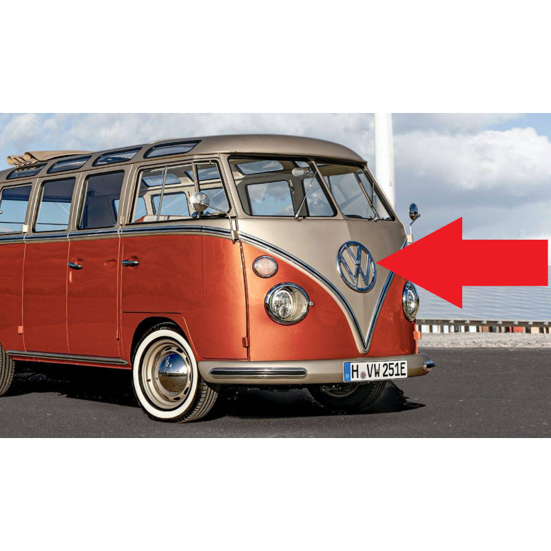 Emblema VW Frontal Frente Kombi Corujinha até 75 Cromado Usado 