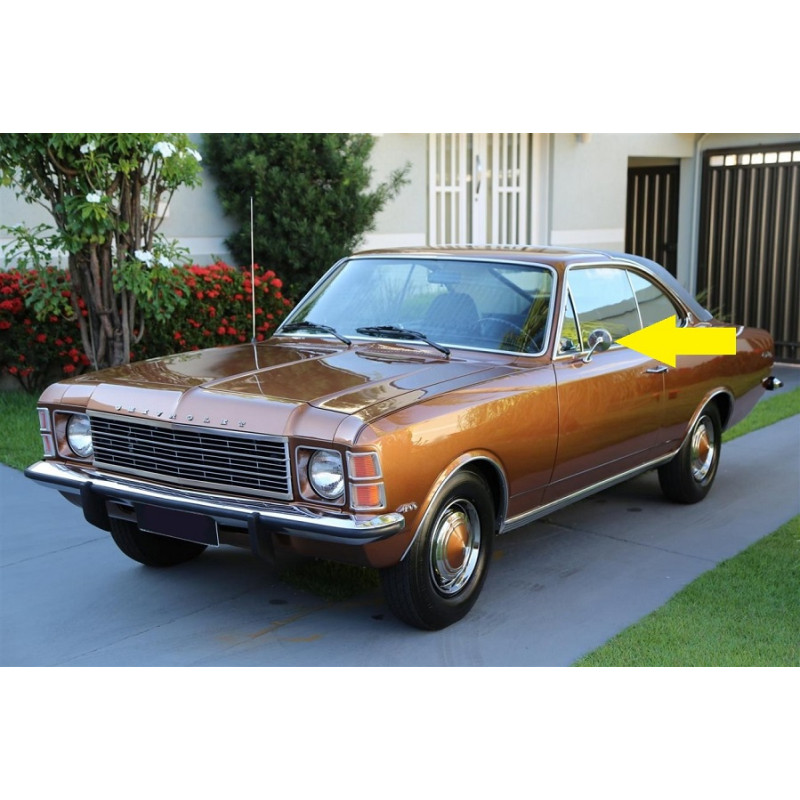 Retrovisor Externo Esquerdo Inox Chevrolet Opala e Caravan até 1979 - Unitário