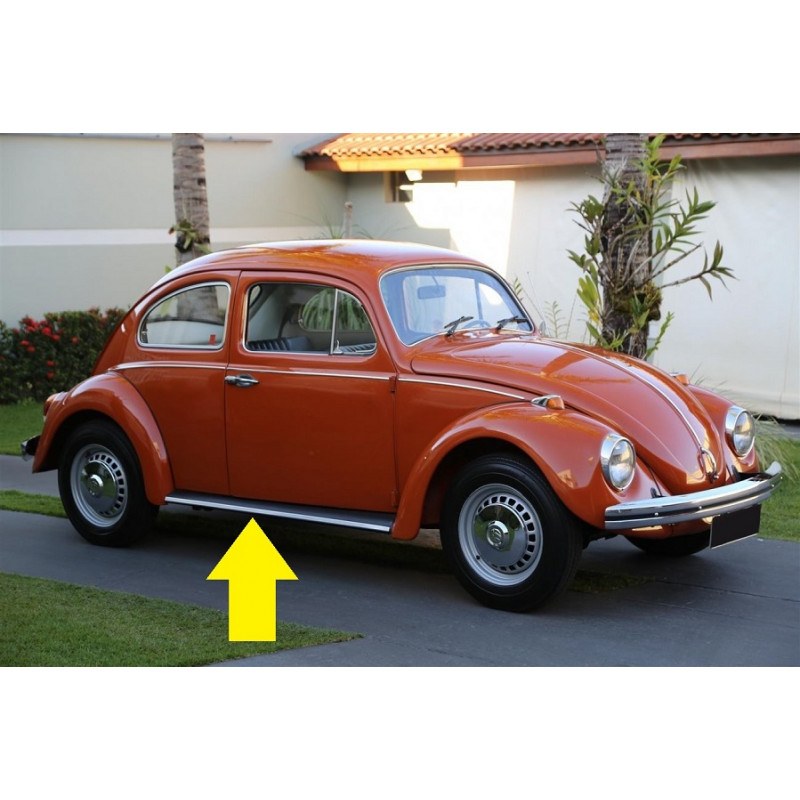 Estribo Laterais Fusca com Friso Alumínio - Par