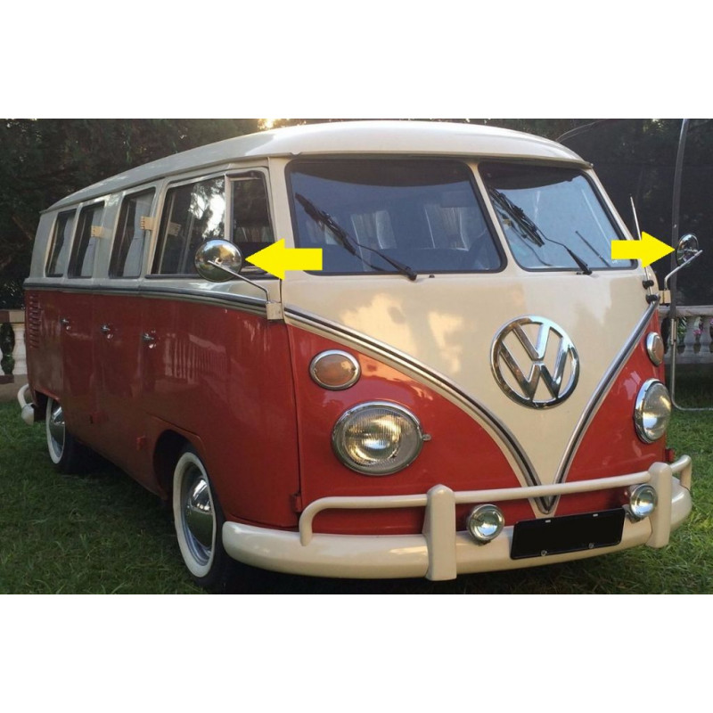 Retrovisor Externo com Haste Cromado Kombi 1959 à 1975 Novo - Par