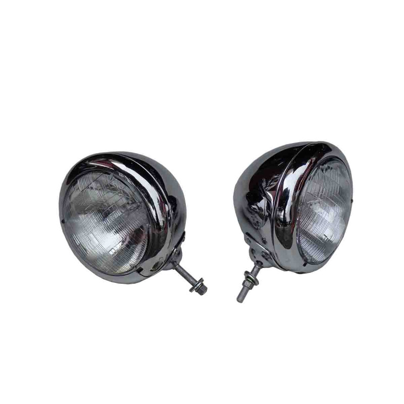 Farol com Bojo Cromado Década 30 Hot Rod Antigos Universal - Par