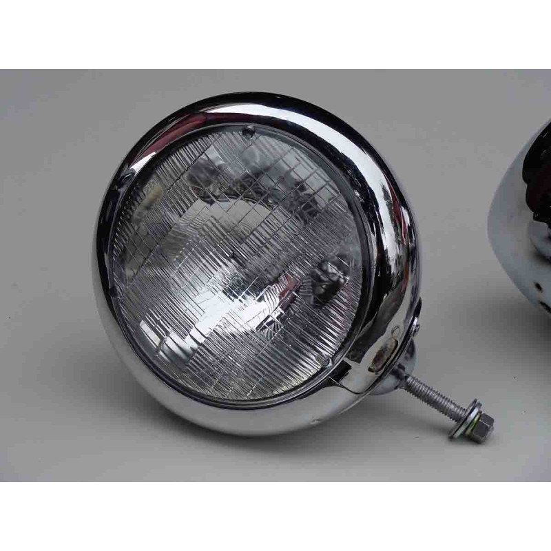 Farol com Bojo Cromado Década 30 Hot Rod Antigos Universal - Par