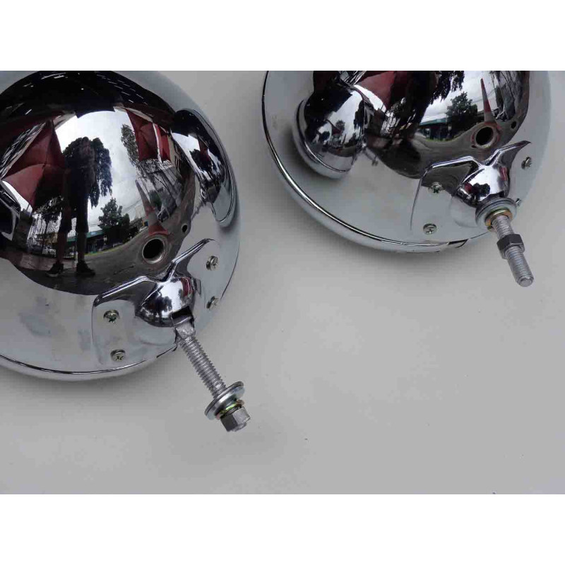 Farol com Bojo Cromado Década 30 Hot Rod Antigos Universal - Par