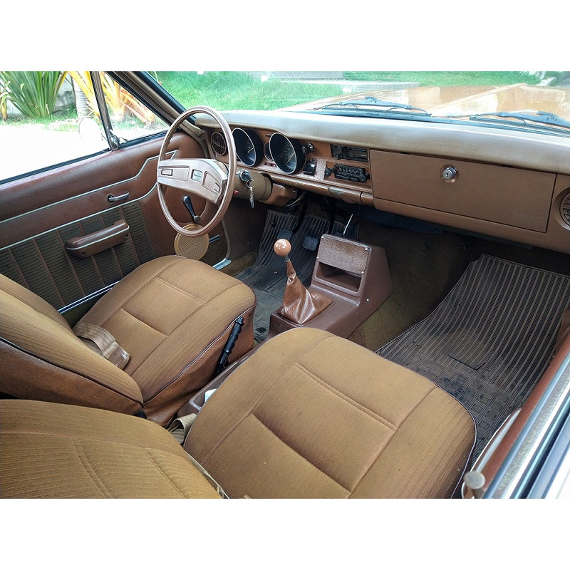 Forro Porta Opala Comodoro 2 Portas 1978 a 1980 Marrom c/ Carpet e Friso - Jogo