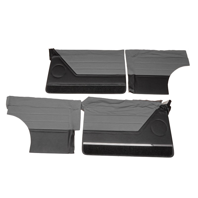 Forro de Porta Caravan 1981 a 1984 Cinza Grafite com Carpet Tecido e Friso - Jogo