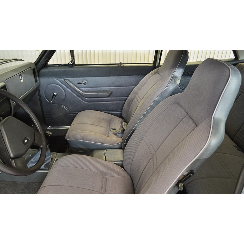 Forro de Porta Caravan 1981 a 1984 Cinza Grafite com Carpet Tecido e Friso - Jogo