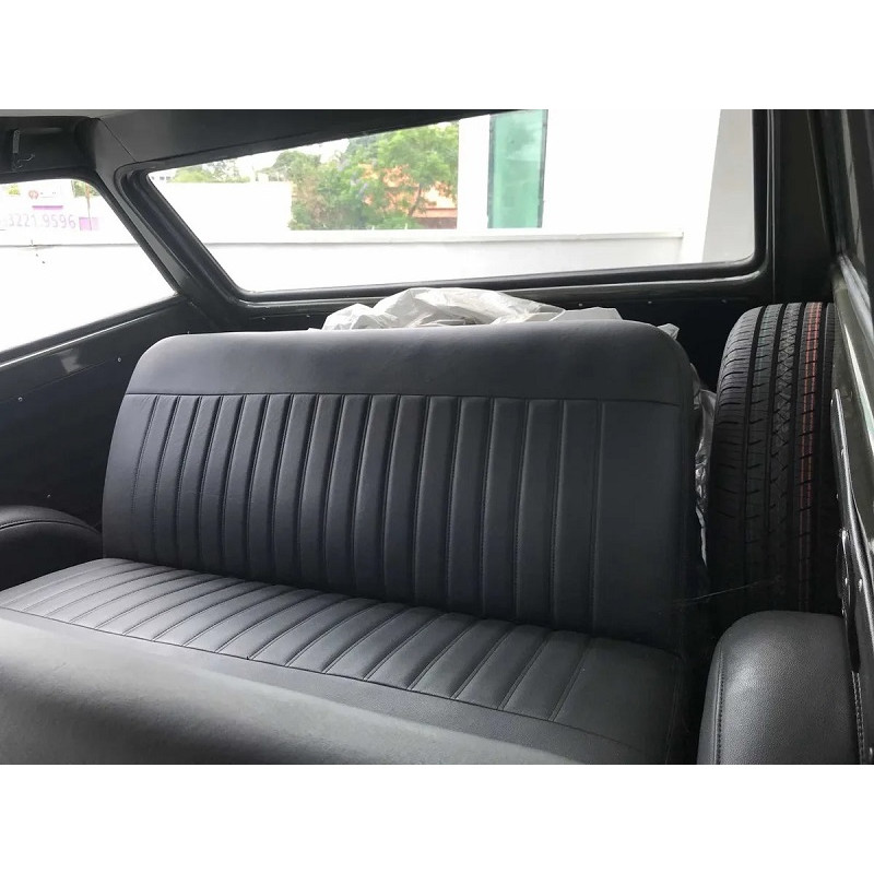 Forro Forração do Terceiro Último Banco Veraneio até 1988 Preto Assento e Encosto