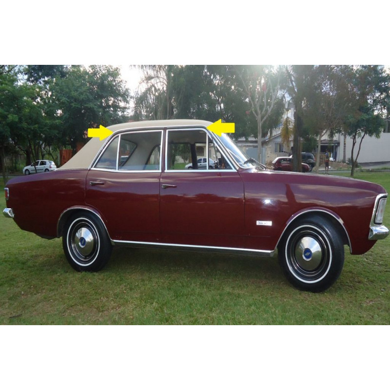 Friso Calha do Teto Opala 4 Portas 69 a 84 em Alumínio Polido - Par