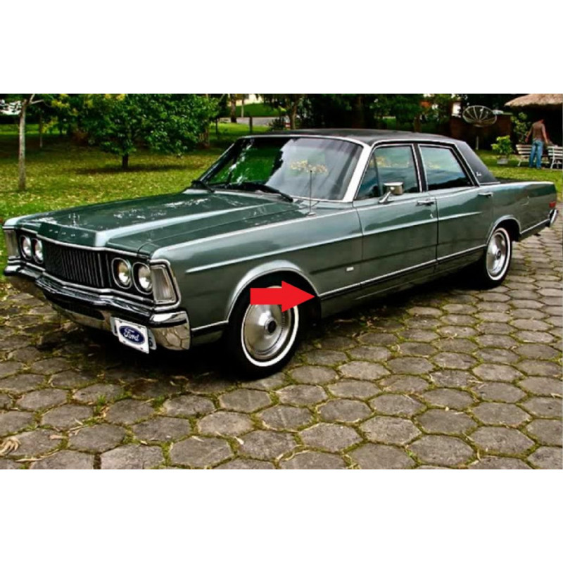 Friso Contorno Paralama Curto Landau, Galaxie e LTD 1976 em diante