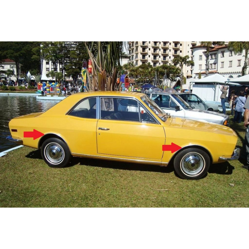 Friso Contorno do Paralama Corcel I 2 Portas 69 à 77 em Alumínio Polido - Jogo