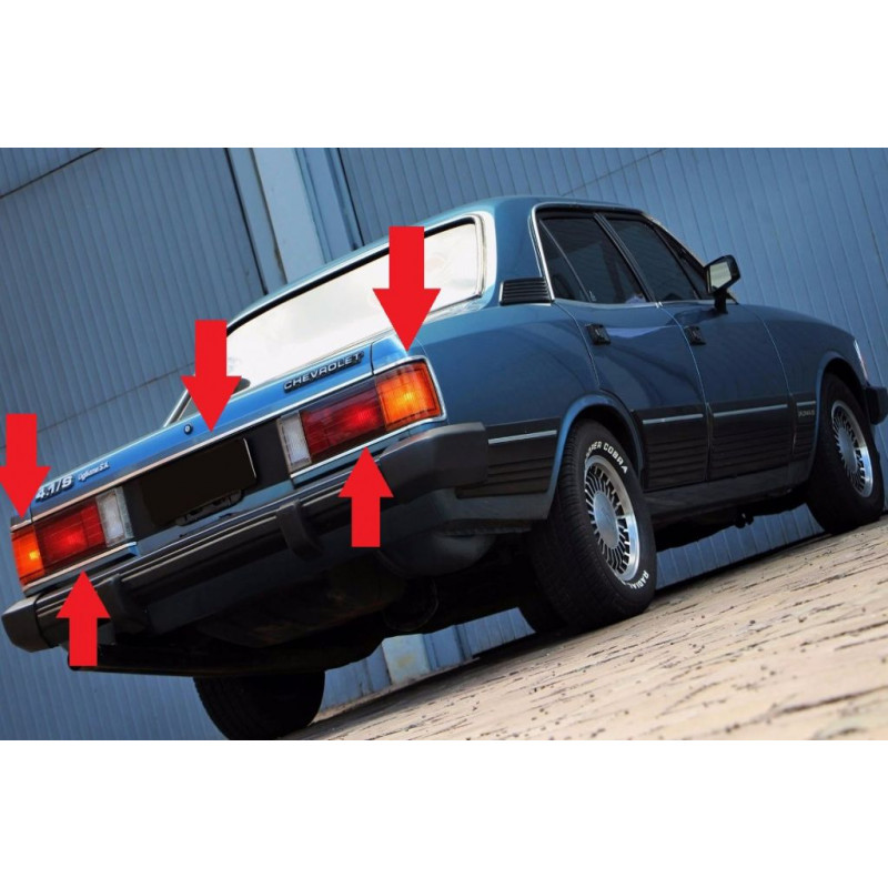 Friso Contorno Lanterna e Mala Opala 1980 a 1987 Anodizado - Jogo