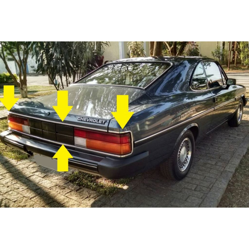 Friso Contorno Lanterna e Mala Opala 1988 a 1990 Anodizado - Jogo