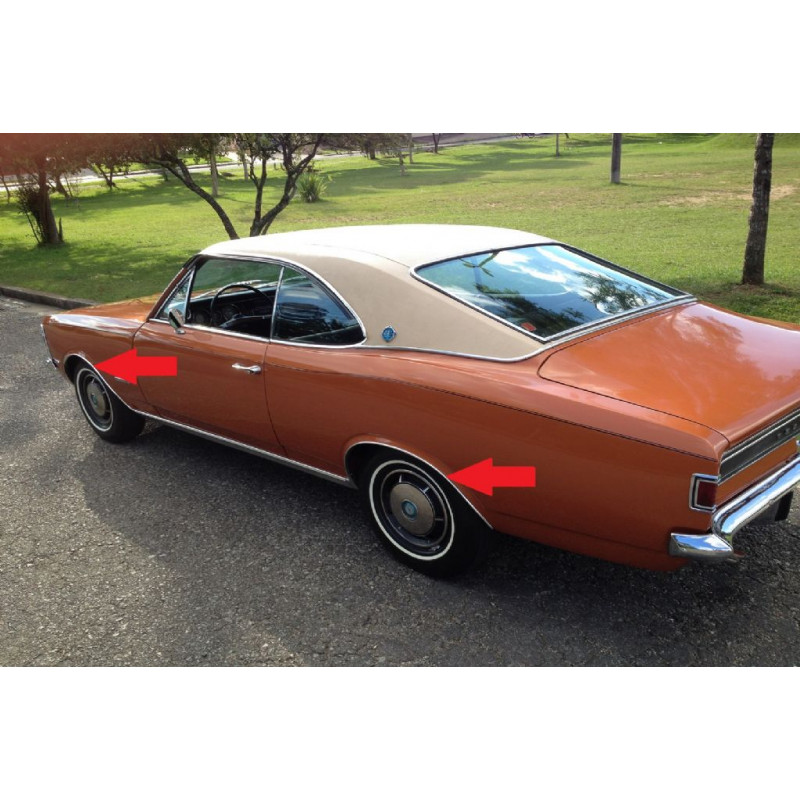 Friso Contorno Paralama Opala e Caravan 69 à 79 em Alumínio Polido - Jogo