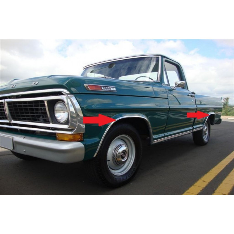 Friso Contorno do Paralama F-100 1972 à 1985 em Alumínio Polido - Jogo