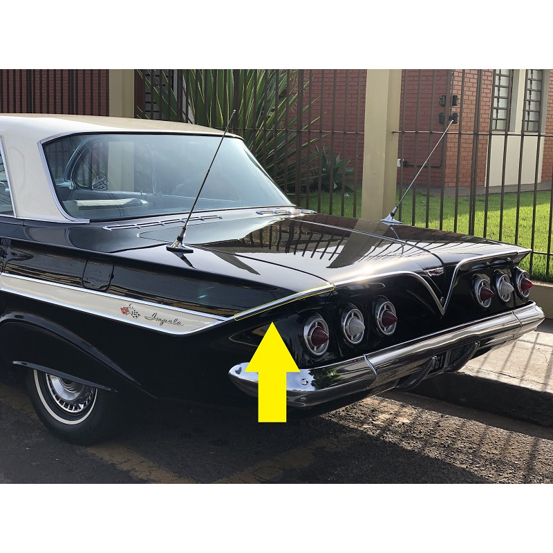 Friso Curva Lateral Traseira Chevrolet Impala 1961 Original Usado