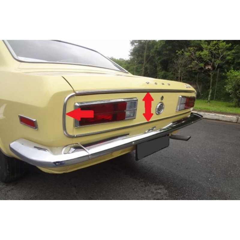 Friso do Contorno da Lanterna Traseira Corcel I 75 À 77 em Alumínio Polido - Jogo