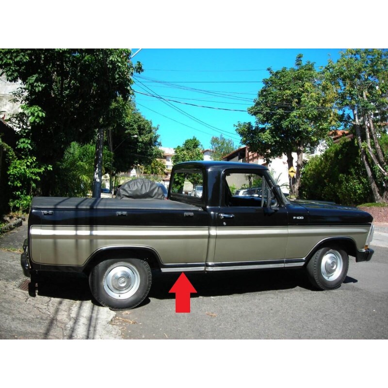 Friso Inferior da Caçamba Esquerdo F-100 F-1000 1972 a 1992 Original Novo