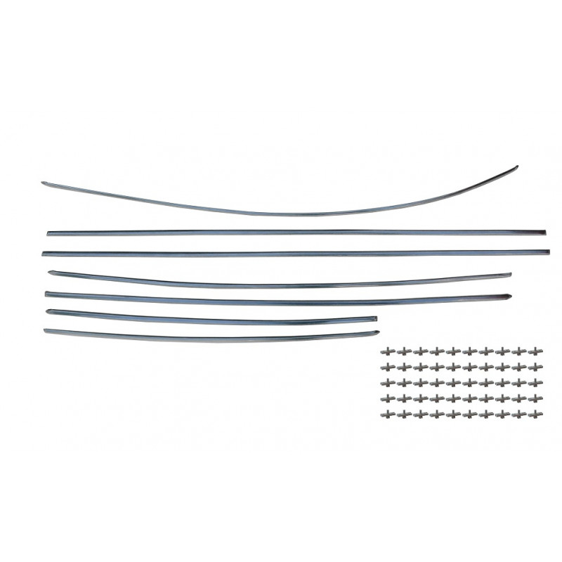 Friso Lateral + Capô Fusca após 1970 Estreito com 50 Grampos - Jogo