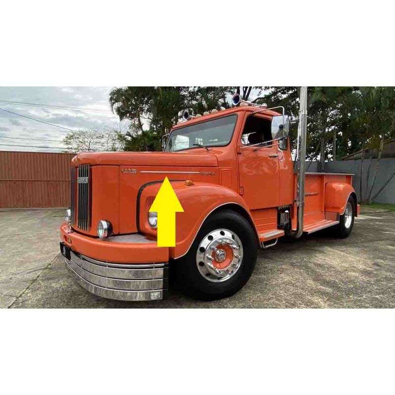 Friso Lateral Scania Jacaré 110 111 Original Inox Usado - Par