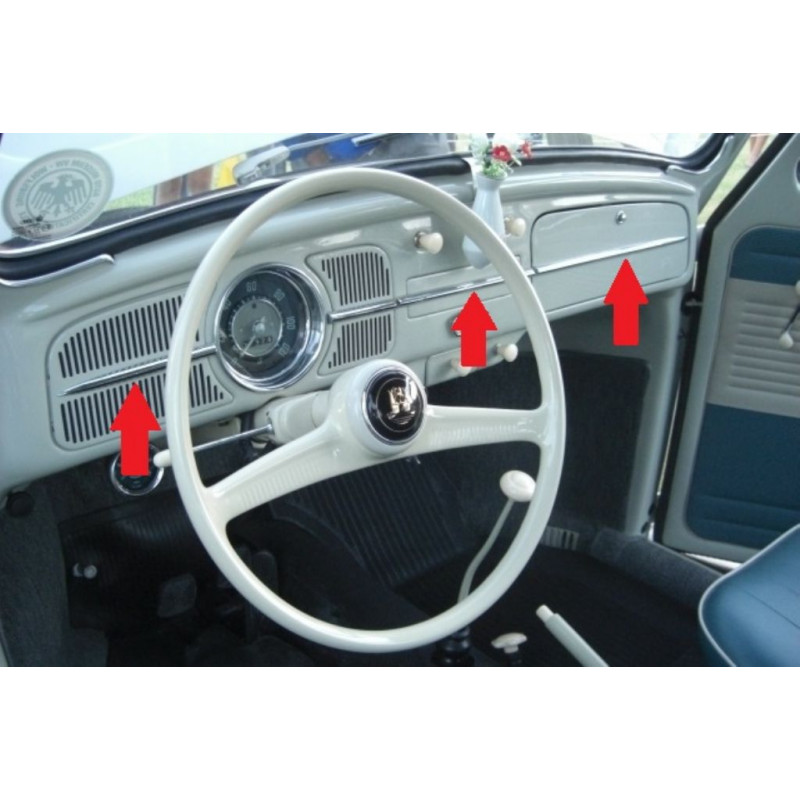 Friso Painel Fusca 1959 à 1970 em Alumínio Polido - Jogo