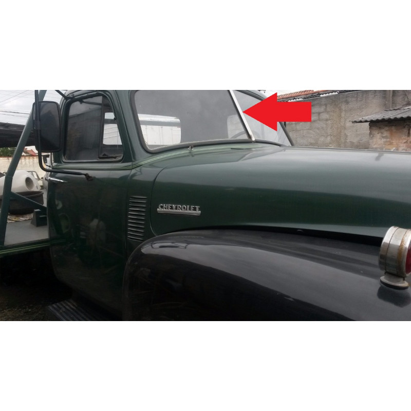 Friso Central Parabrisa Boca de Sapo 47 à 53 Alumínio Polido