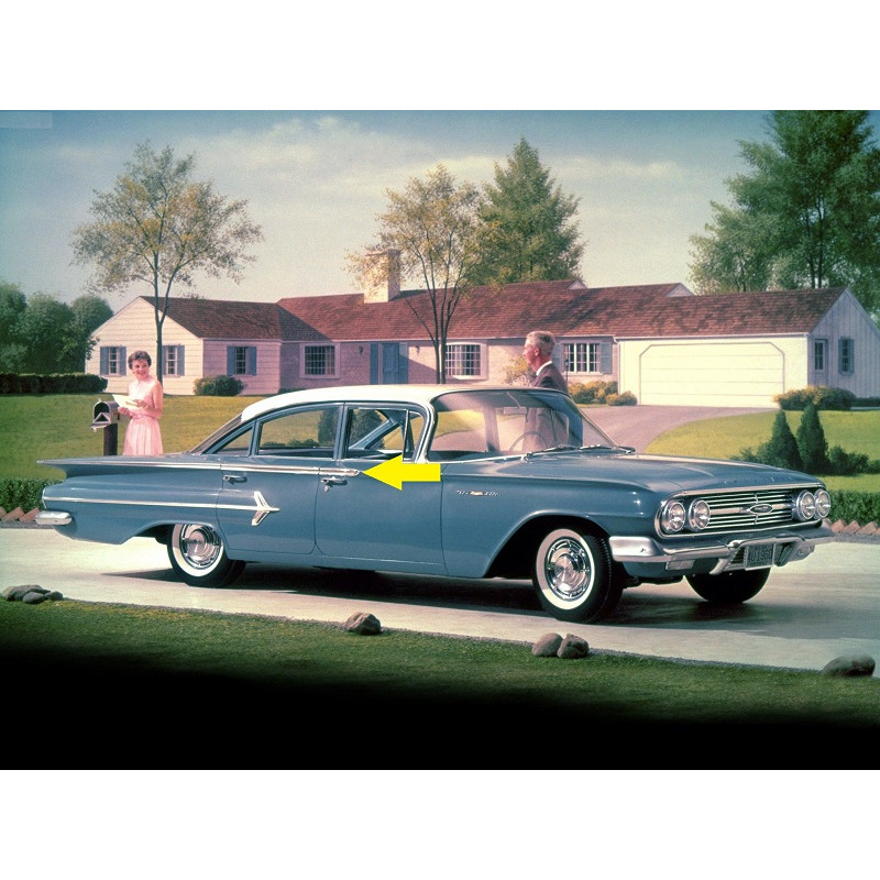 Friso Porta Dianteira Direita Impala Bel Air Biscayne 1960 4 Portas Original Usado
