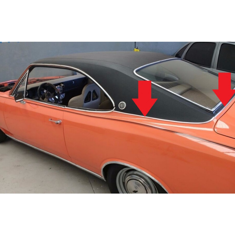 Friso Teto Vinil Opala 2 Portas 1975 à 1992 em Inox - Jogo