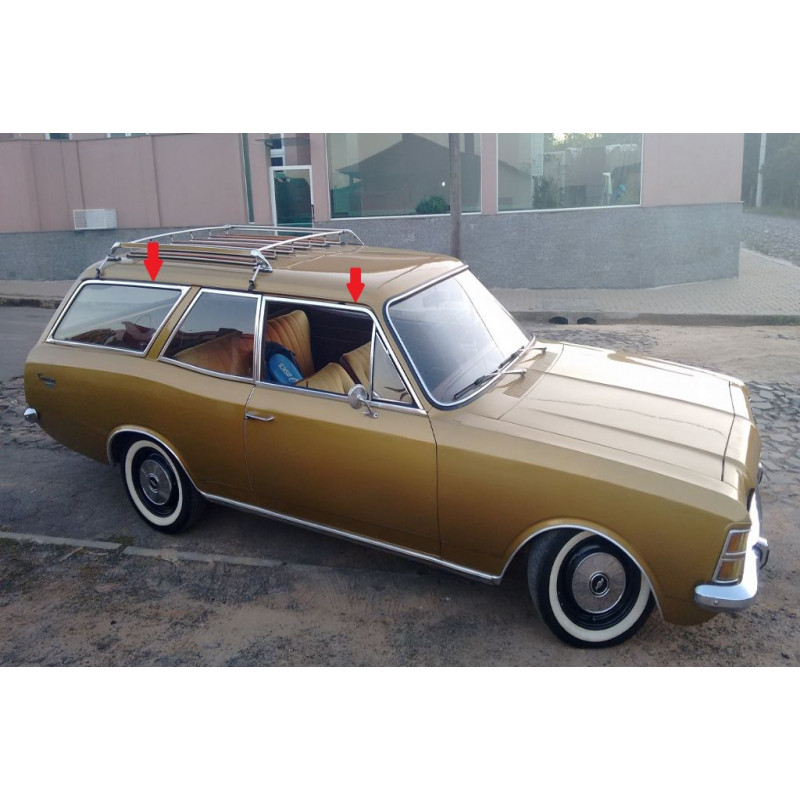 Frisos Calha do Teto Caravan 75 à 84 em Alumínio Polido - Par