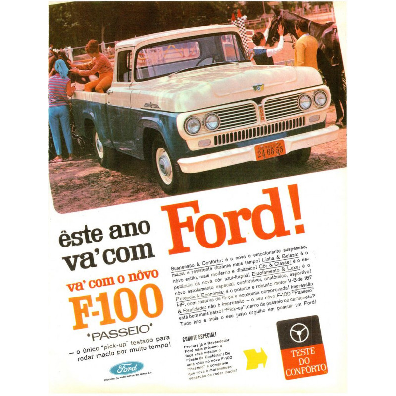 Grade Dianteira Ford F-100 1965 a 1968 Passeio Cromada Original Usada