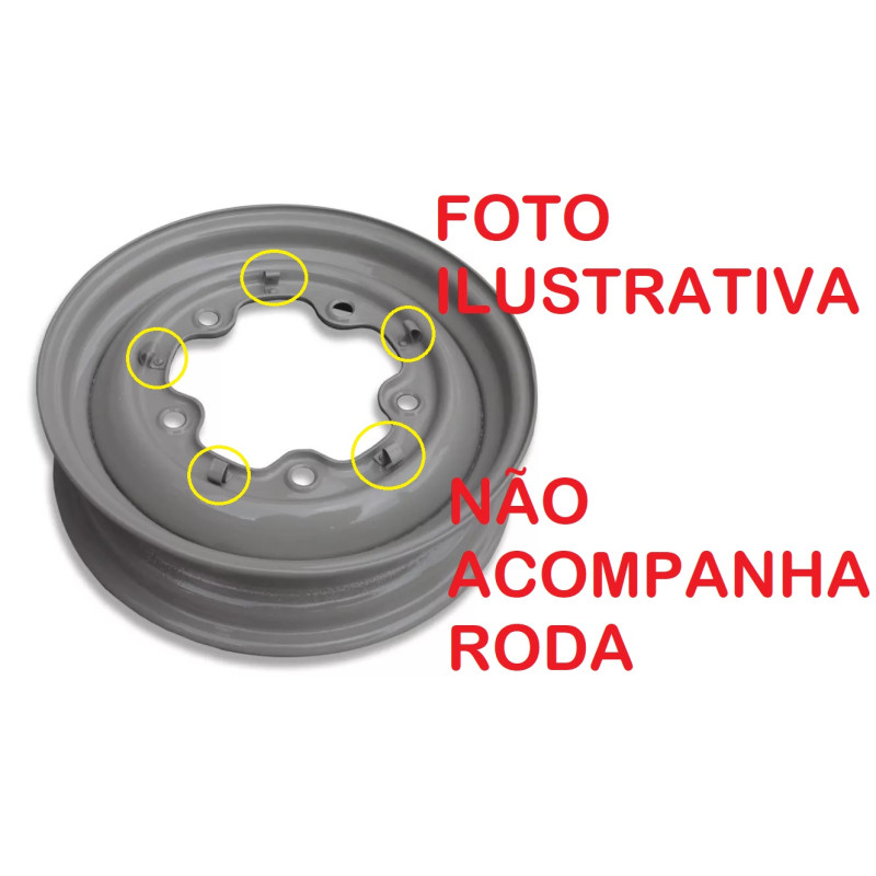 Grampo Presilha Roda 5 Furos Fusca Kombi Karmann Ghia - Jogo com 5