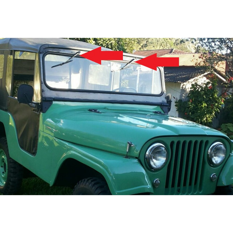 Haste e Palheta do Limpador Parabrisa Jeep Willys 65 à 72 - Jogo