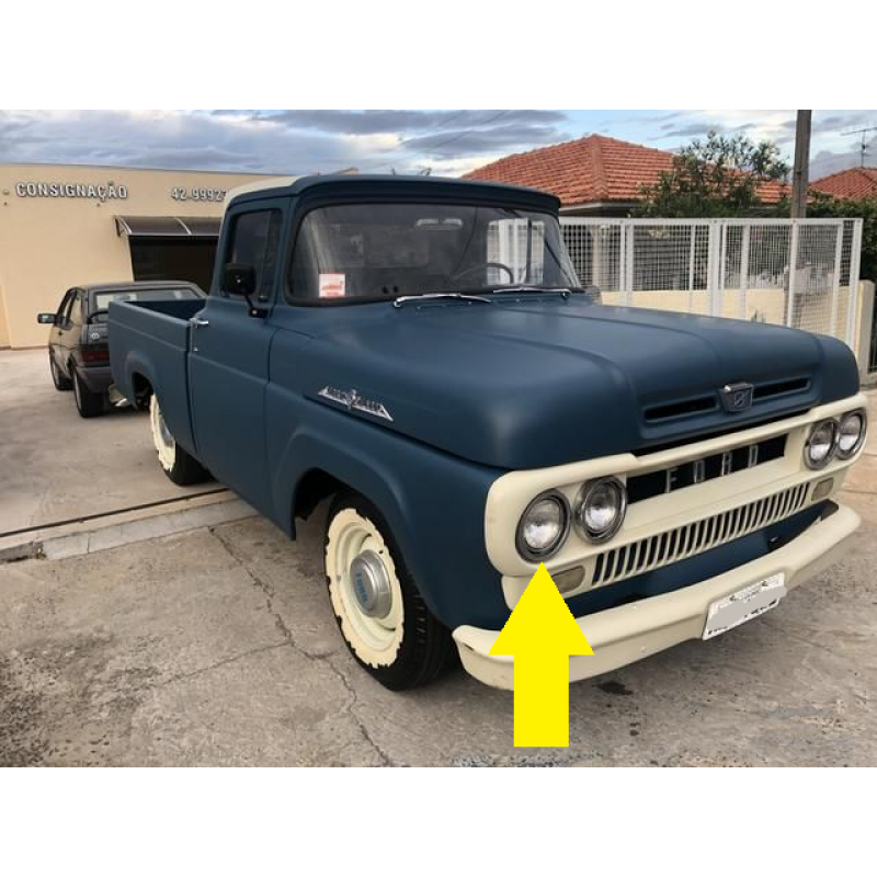 Aro Moldura Farol F-100 F-350 F-600 65 à 68 Cromado Novo Jogo 