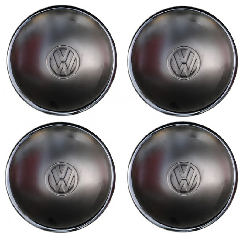 Calota Abaulada 4 Furos Cromada Fusca Kombi para Roda Original - Jogo