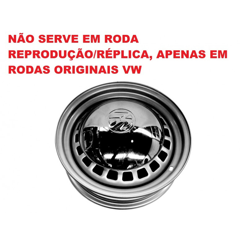 Calota Abaulada 4 Furos Cromada Fusca Kombi para Roda Original - Jogo