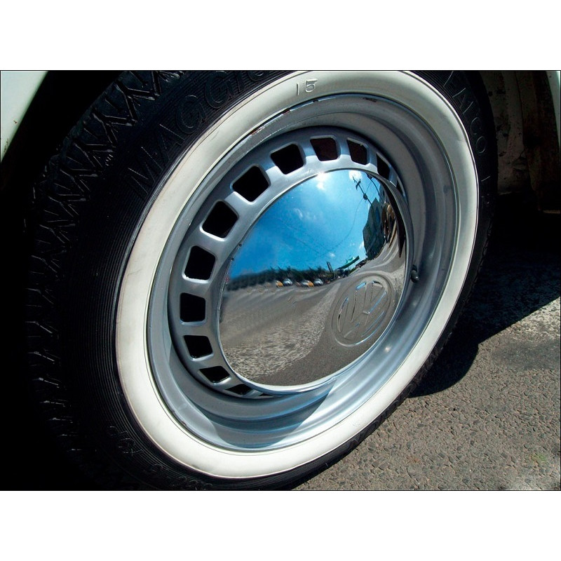 Calota Abaulada 4 Furos Cromada Fusca Kombi para Roda Original - Jogo