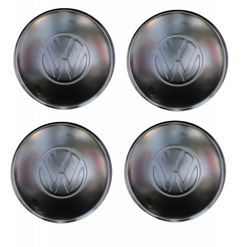 Calota Logo Grande Vw Roda 5 Furos Fusca Kombi Karmann Ghia Cromada - Jogo