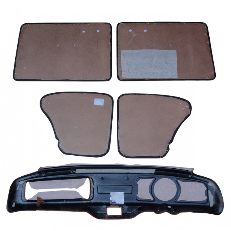 Capa do Painel Jacarandá + Forro de Porta e Lateral Preto c/ Jacarandá Fusca até 1974 - Jogo