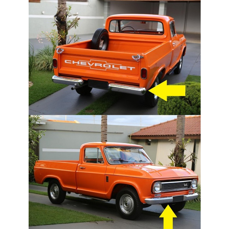 Parachoque Dianteiro e Traseiro Aço Cromado C-10 D-10 C-14 Padrão Original - Jogo