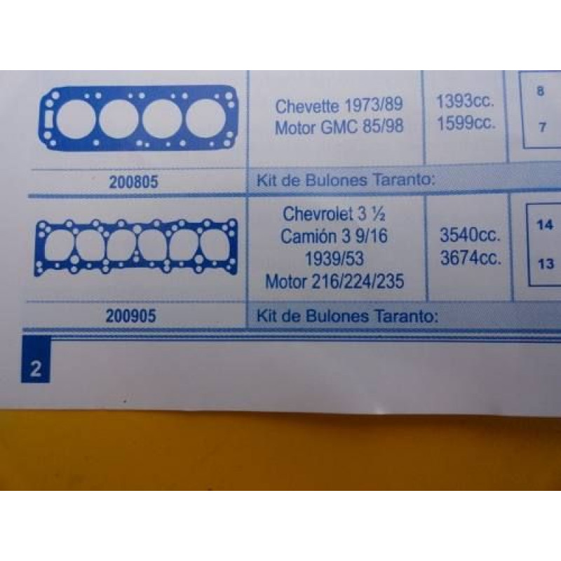 Junta do Cabeçote Motor Chevrolet 216 1937 a 1953 Nova