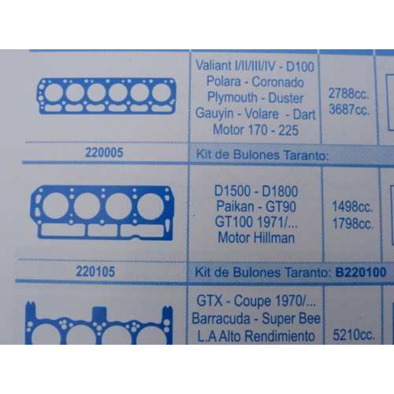 Junta do Cabeçote Dodge 1800 Polara 1973 a 1981 1.8