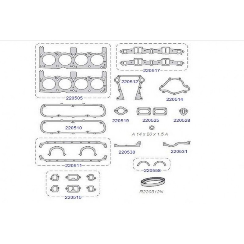 Juntas Motor Dodge V8 Motor 318 Dart Charger Magnum Le Baron D-100 - Jogo