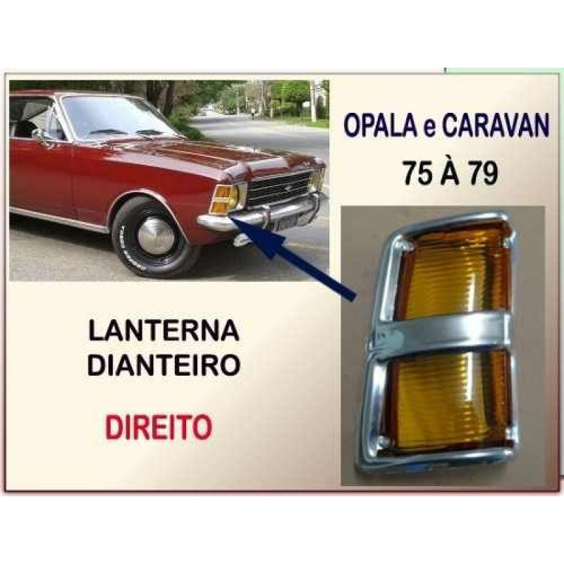 Lanterna Pisca Dianteiro Opala Caravan 75 à 79 Âmbar Direito