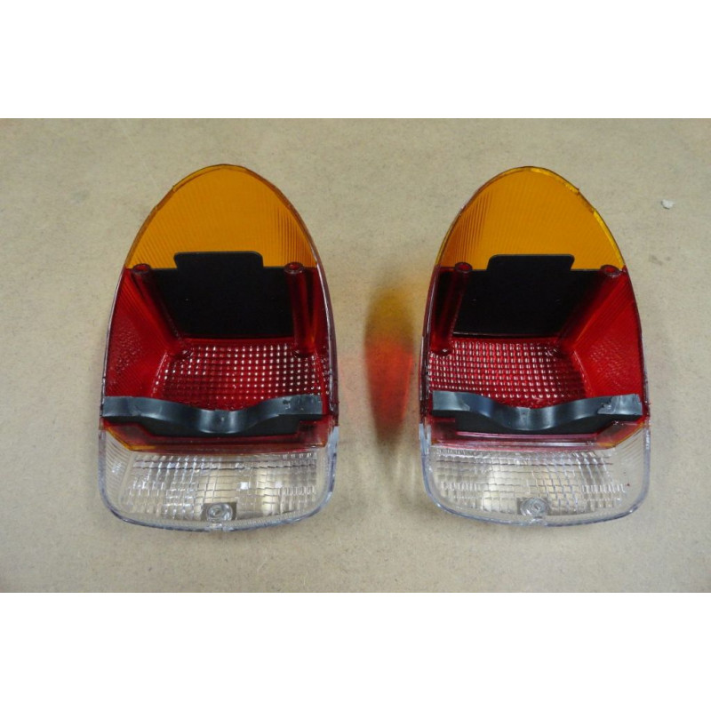 Lente Lanterna Traseira Fusca 1300 1300L 1500 Tricolor Acrílico - Par