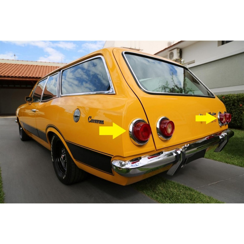 Lanterna Traseira Caravan 1975 a 1979 Cromada Jogo