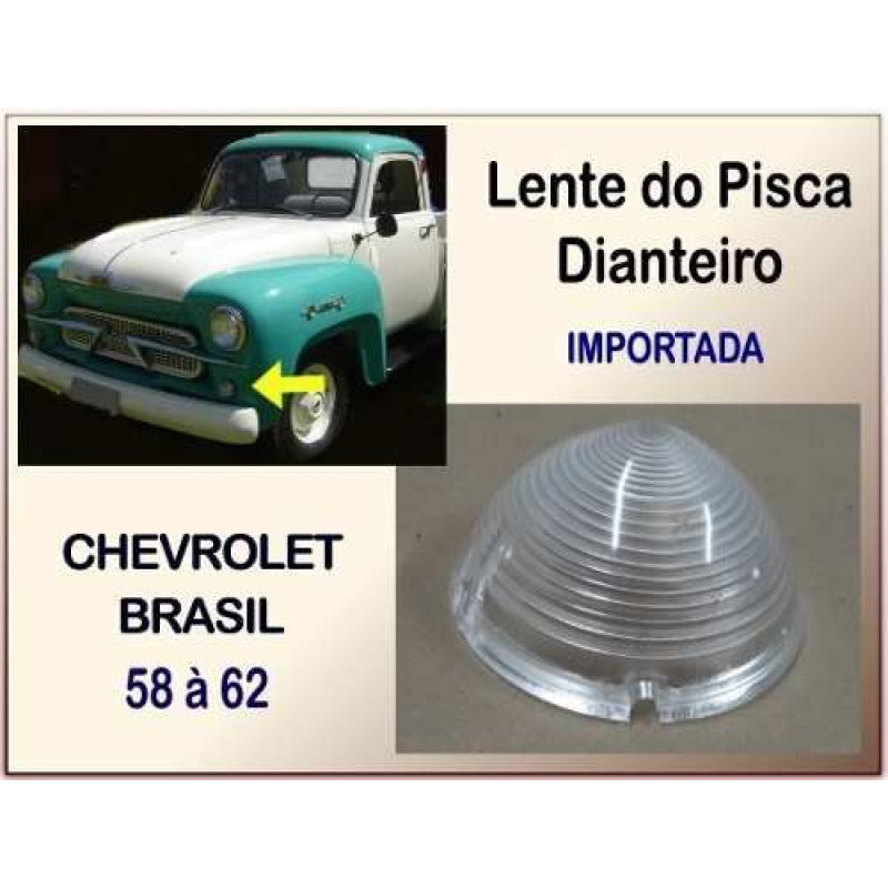 Lente do Pisca Dianteiro Chevrolet Brasil 58 à 62 Importado - Unitário
