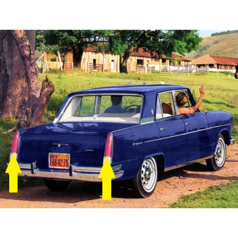 Lente Lanterna Traseira Aero Willys 65 à 66 de Época Restaurada Par 