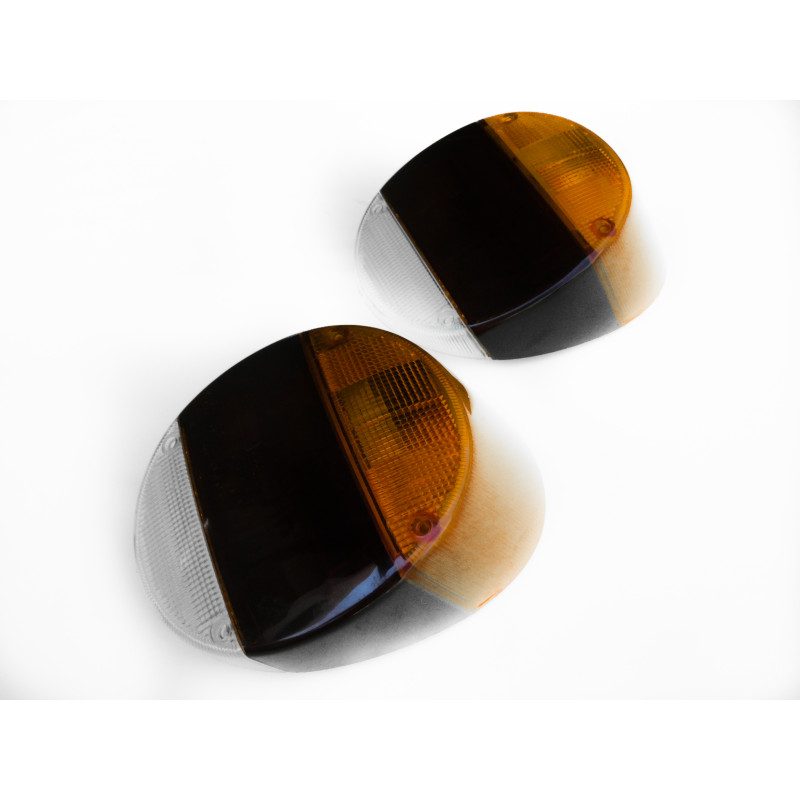 Lente Lanterna Fusca 79 à 96 Fafá Tricolor Plástico Par 