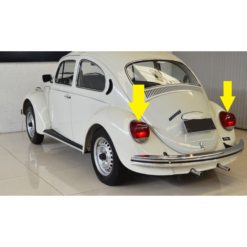 Lente Lanterna Fusca 79 à 96 Fafá Tricolor Plástico Par 